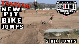 TESTING NEW PIT BIKE JUMPS! Lake Elsinore MX Park