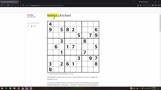 The Guardian Sudoku 5874 Hard | 1st December 2022 The Guardian Sudoku 5874 Hard