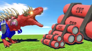 BRACHIOSAURUS vs SPIDER T-REX x Godzilla Dinosaurs Fighting in Animal Revolt Battle Simulator