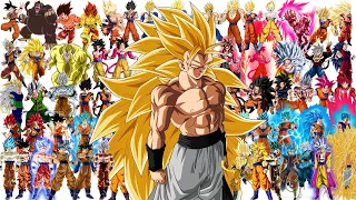 Todas las TRANSFORMACIONES de GOKU de la FASE 1 a la 100