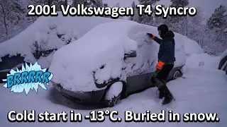 Volkswagen T4 Syncro cold start in -13c