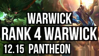 WARWICK vs PANTHEON (TOP) | Rank 4 Warwick, 9/2/7, 1.3M mastery, 400+ games | TR Master | 12.15