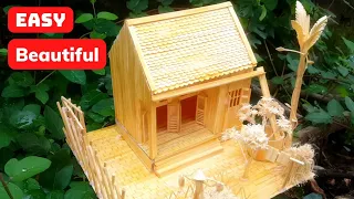 Popsicle Stick House DIY #bamboo