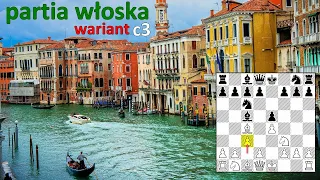 SZACHY 430# Debiuty szachowe, partia włoska wariant c3, plany gry, schematy gry, pułapki debiutowe