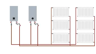 Central heating system plan gas or LPG boiler electric boiler and radiators 1.0