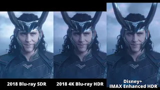 Thor: Ragnarok Disney+ IMAX Enhanced vs 4K Blu-ray vs Blu-ray (HDR version)