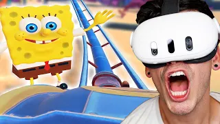 RIDING A ROLLERCOASTER WITH SPONGEBOB IN VR! (Epic Roller Coasters)