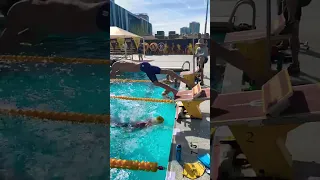 Slow-Mo Relay Exchange 🏊🏼‍♂️ 💥 #swim #swimmer #swimming #swimmingpool #college #ncaa #speed