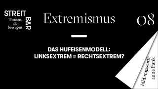 StreitBar #8: Das Hufeisenmodell: linksextrem = rechtsextrem? | mit Julika Bürgin & Uwe Backes