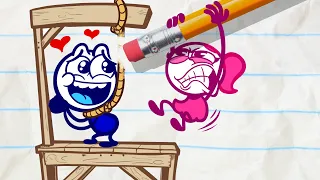 Pencilmate & Pencilmiss 😱😁 PENCILMISS PLAYS WITH PENCILMATE 😱😁 2020 COMPILATION 👅 Cartoons