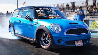 Mini Cooper with a BIG BLOCK..and it runs 7's!!