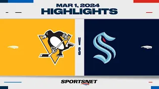 NHL Highlights | Penguins vs. Kraken - February 29, 2024