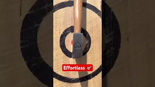 It’s really easy when you have unlimited throws #throwingaxe  #trickshots #axethrowing #bullseye