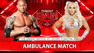 WWE 2K24 - Batista vs Tiffany Stratton | Intergender | Ambulance Match | WWE Raw | Full Match