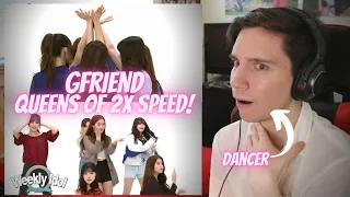 DANCER REACTS TO GFRIEND 2X Speed Dances! | Me Gustas Tu, Rough, Time For The Moon Night & More!
