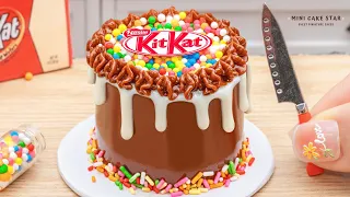 Yummy Chocolate Cake | Miniature Kitkat Chocolate Cake With Sprinkles Decorating | Tiny Cakes Idea