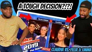 Americans REACT to Claudia Emmanuela Santoso vs. Felix & Emma | Battle #04 | Voice of Germany 2019