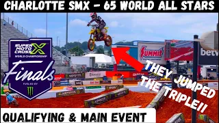 INSANE 65cc Rippers JUMP SMX TRIPLE at Charlotte Motor Speedway - Qualifying & Main Raw Footage