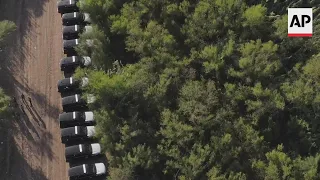 Drone video shows Texas DPS troopers create 'steel wall' of patrol vehicles in Del Rio