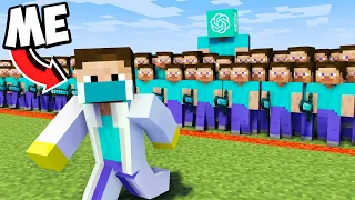 ME vs 100 PLAYERS In Minecraft  Ft. ChatGPT | Mcaddon