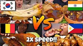 2x speed!!🔥Mukbangers From Diffrent Contries Going Crazy Over Foods🇰🇷🇮🇳🇩🇪🇵🇭 Fast Motion Asmr Eating