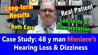 Case Study 48 y man Ménière's disease, Hearing Loss, Dizziness (long term treatment results)