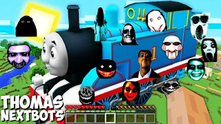 SURVIVAL BIGGEST THOMAS BUILDING HOUSE in Minecraft - JEFF THE KILLER and GRUDGE and 100 NEXTBOTS