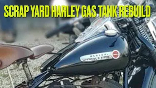 Scrap yard #1947 #1948 #harleydavidson #UL #flathead gas tanks rebuild, start to finish #subscribe