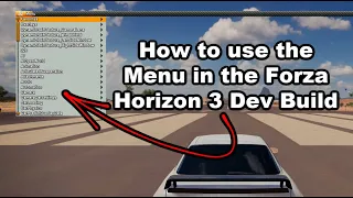 How to use the Menu in the Forza Horizon 3 Dev Build/Opus Dev