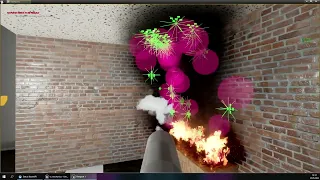 UE4 Fire test with render target powder(R), smoked(G) and fire(B)
