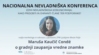 Nacionalna nevladniška konferenca 2020: Maruša Kaučič Condé o gradnji zaupanja vredne znamke