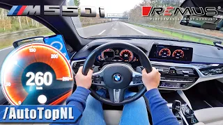 BMW M550i xDrive *REMUS EXHAUST* TOP SPEED on AUTOBAHN [NO SPEED LIMIT] by AutoTopNL