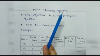 FCFS SCHEDULING ALGORITHM || GANTT CHART || OPERATING SYSTEMS || TELUGU #os #cse #btech