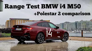 BMW i4 M50 Range Test + Polestar 2 comparison #bmwi4 #Polestar2