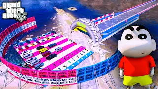 Granny WaterSpeed Mega Ramp Challenge With Shinchan doraemon 😲#granny #shinchan #rampchallenge