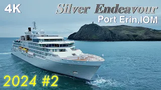 Silversea Silver Endeavour at Port Erin Isle of Man 10-4-24   4K
