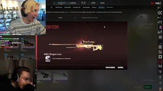 ohnePixel Reacts to xQc Unboxing The First "Dragon Lore" in CSGO 2 History