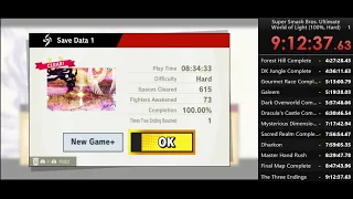 Super Smash Bros Ultimate - World of Light (100%, Hard) 9:12:37 (WR)