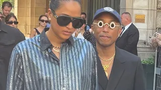 PHARRELL WILLIAMS AND HIS FAMILY AT DIOR, KENZO, AND LOEWE SPRING SUMMER 2024 SHOWS