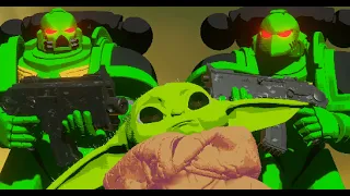 Salamander Space Marines VS Baby Yoda | Animation
