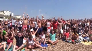 Fans In Brighton Celebrate Maguire's Goal - Sweden v England - Russia 2018 World Cup