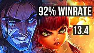 SYLAS vs ANNIE (MID) | 92% winrate, 14/0/7, Legendary | EUW Challenger | 13.4