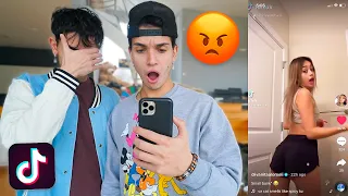 REACTING TO MY GIRLFRIENDS TikToks.. *ITS OVER*