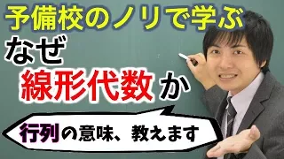 【大学数学】なぜ線形代数か(行列の意味)【線形代数】