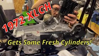 1972 XLCH Ironhead:  Installing the Cylinders - Early Sportster