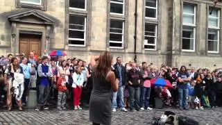 Edinburgh - Street performer on the Royal Mile.MOV