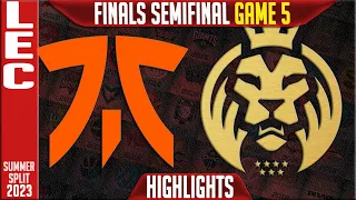 FNC vs MAD Highlights Game 5 | LEC Summer 2023 Finals Semifinals | Fnatic vs MAD Lions G5