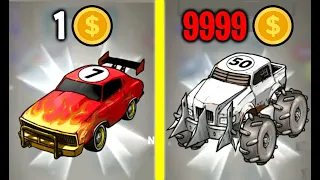 MAX LEVEL MUSCLE CAR EVOLUTION! All 50 Cars Unlocked! in Merge Muscle Car! (9999+ Level Muscle Car!)