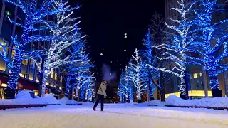 【夜さんぽ】札幌駅と除排雪の風景