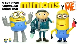 Despicable Me Minions Giant Kevin Young Gru & Robot Bob UnBoxing Deluxe Action Figures